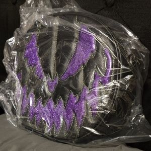 Love pain and stitches pumpkin kult foolish double sided purple & black bag